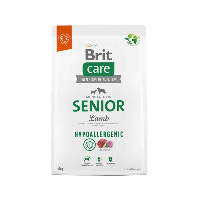 Brit Care Senior Lamb 3kg Bolsa de 3kg de Brit Care Senior Lamb Alimento para Perros Mayores Sin Granos.