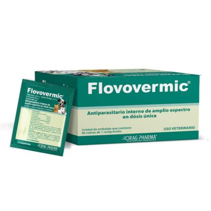 Envase de Flovovermic Antiparasitario para Perros y Gatos.